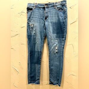 Faded glory patch jeans size 14